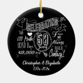 50e Jubileum-bord voor bruiloft Keramisch Ornament (Achterkant)