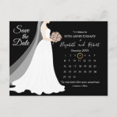 50e Jubileum Bruiloft De Datumkalender Aankondigingskaart (Voorkant)