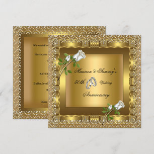 50e Jubileum bruiloft Gold Elegant Kaart