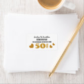 50e Jubileum Bruiloft Goud Zwart 4 Etiket (Insitu)