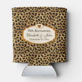 50e Jubileum Bruiloft Jubileum Gouden Luipaard Blikjeskoeler (Achterkant)
