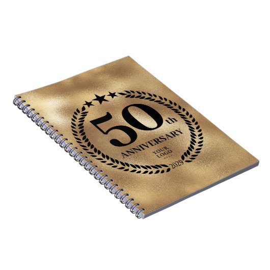 50e Jubileum Business Logo Gold Notitieboek (Rechterzijde)