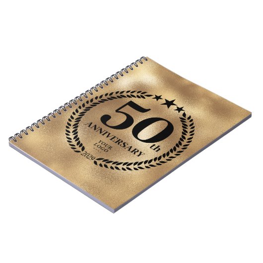 50e Jubileum Business Logo Gold Notitieboek (Linkerzijde)