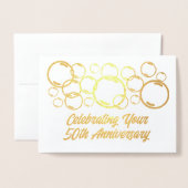 50e Jubileum Celebration Bubbles Folie Kaarten (Voorkant met envelop)