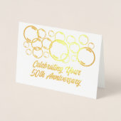 50e Jubileum Celebration Bubbles Folie Kaarten (Voorkant)