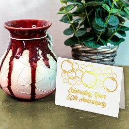 50e Jubileum Celebration Bubbles Folie Kaarten