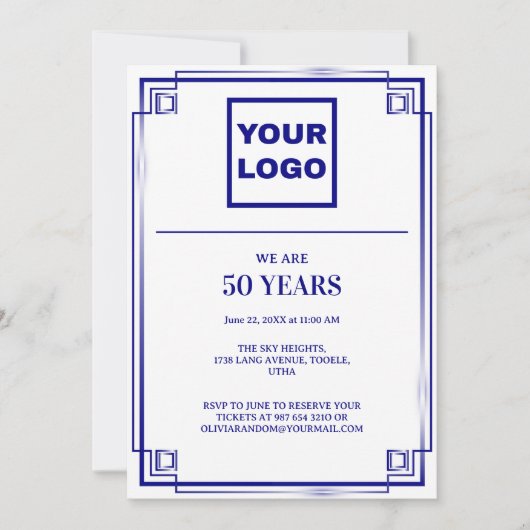 50e Jubileum Celebration Business logo Kaart (Voorkant)