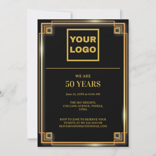 50e Jubileum Celebration Business logo Kaart (Voorkant)