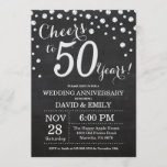 50e Jubileum Chalkboard Black Silver Kaart<br><div class="desc">50e Jubileum Chalkboard Black en Silver Invitation. Vijftig Jubileum. Chalkboard Black en Silver Glitter Diamond Background Zilveren Confetti. Volwassen verjaardag. Vrouw of Man Man Birthday Party. Voor verdere aanpassing,  te klikken gelieve de knoop "van de Aanpassing het"en ons ontwerphulpmiddel te gebruiken om deze sjabloon te wijzigen.</div>