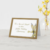 50e Jubileum Champagne gefeliciteerd Kaart (Gele Bloem)