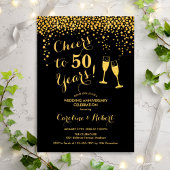 50e Jubileum - Cheers tot 50 jaar Gold Black Kaart