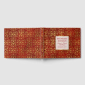 50e Jubileum Chic Red en Gold Guest Book Gastenboek (Volledig)