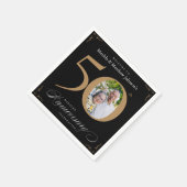 50e Jubileum Classy Black Gold Calligraphy Nap Servet (Hoek)