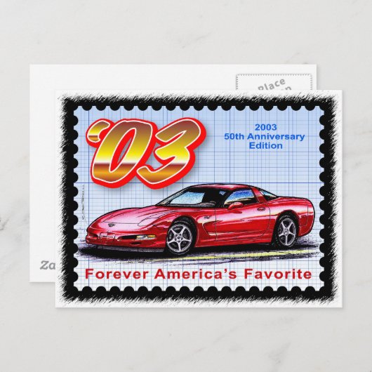50e Jubileum Corvette 2003 Briefkaart (Voorkant / Achterkant)