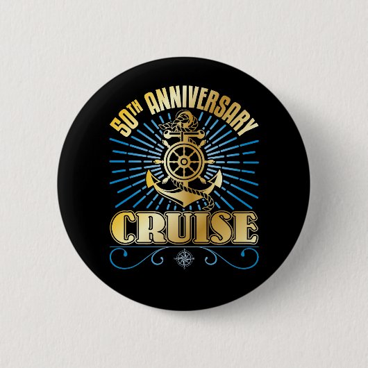 50e Jubileum cruise Ronde Button 5,7 Cm (Voorkant)