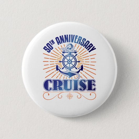 50e Jubileum cruise Ronde Button 5,7 Cm (Voorkant)