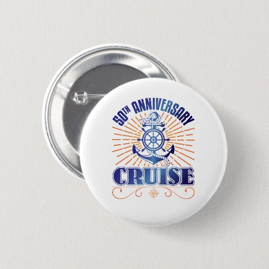 50e Jubileum cruise Ronde Button 5,7 Cm (Voorkant /achterkant)