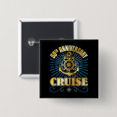 50e Jubileum cruise Vierkante Button 5,1 Cm (Voorkant /achterkant)