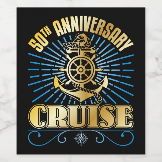 50e Jubileum cruise Wijn Etiket (Enkel label)