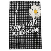 50e Jubileum Daisy on Gingham Medium Gift Bag Cadeauzakje (Voorkant)