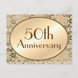 50e Jubileum Damask-Briefkaarten Uitnodiging Briefkaart
