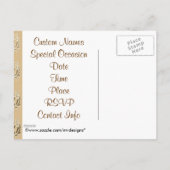 50e Jubileum  Damask-Briefkaarten Uitnodiging Briefkaart (Achterkant)