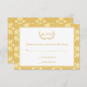 50e Jubileum Damask RSVP-kaart RSVP Kaartje (Voorkant / Achterkant)