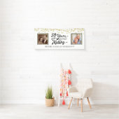 50e Jubileum Dan & nu Foto's Gold Confetti Spandoek (Insitu)