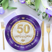 50e Jubileum Dessert Borden of Diner 9 inch, Papieren Bordje
