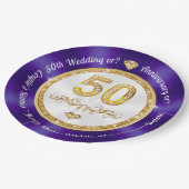 50e Jubileum Dessert Borden of Diner 9 inch, Papieren Bordje (Gekanteld)