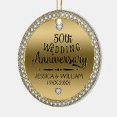 50e Jubileum diamanten en goud Keramisch Ornament (Links)