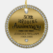 50e Jubileum diamanten en goud Keramisch Ornament (Achterkant)