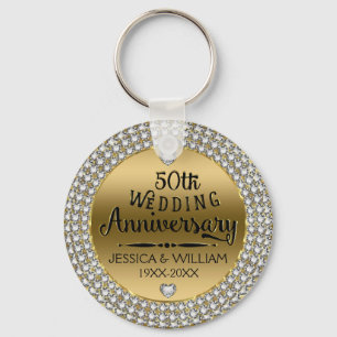 50e Jubileum diamanten en goud Sleutelhanger