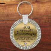 50e Jubileum diamanten en goud Sleutelhanger (Voorkant)
