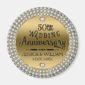 50e Jubileum diamanten en goudmagneet Magneet (Voorkant)