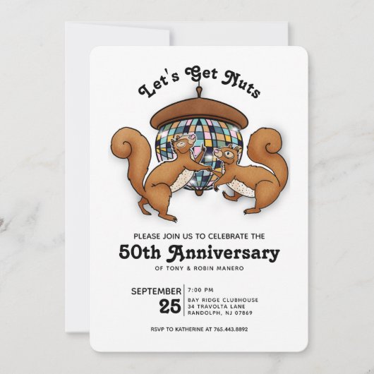 50e Jubileum Disco-eekhoorns Kaart (Voorkant)