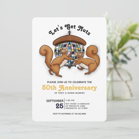 50e Jubileum Disco Squirrels Kaart (Staand voorkant)