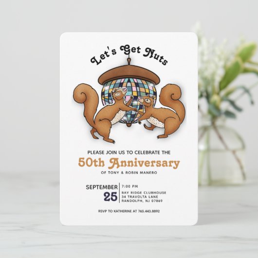 50e Jubileum Disco Squirrels Kaart (Staand voorkant)