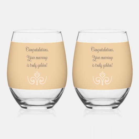 50e Jubileum Drinkware Set Wijnglas Zonder Voet (Achterkant)