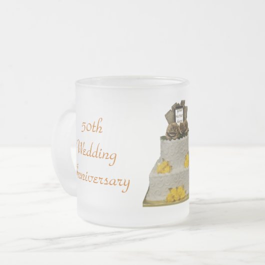 50e Jubileum Duidelijke Voorste Mok - pas het aan (Voorkant links)