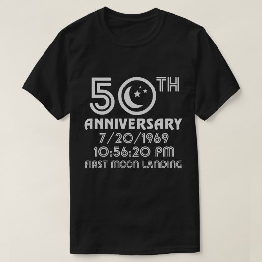 50e Jubileum Eerste aanlanding 1969 - 2019 T-shirt (Design voorkant)