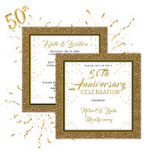 50e Jubileum Elegant Gold Invitation Kaart