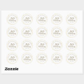 50e Jubileum Elegant Golden Hearts Confetti Ronde Sticker (Vel)