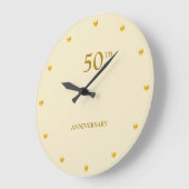 50E Jubileum en gouden Stippen op lichtbeige Grote Klok (Hoek)