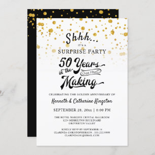 50e Jubileum Enterprise Party Gold Confetti Kaart