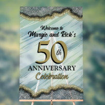 50e Jubileum Faux Glitter Welkomstbord