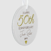 50e Jubileum Faux Gold Custom Bruiloft Ornament (voorkant)