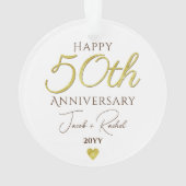 50e Jubileum Faux Gold Custom Bruiloft Ornament (achterkant)