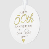 50e Jubileum Faux Gold Custom Bruiloft Ornament (voorkant)