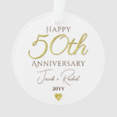 50e Jubileum Faux Gold Custom Bruiloft Ornament (voorkant)